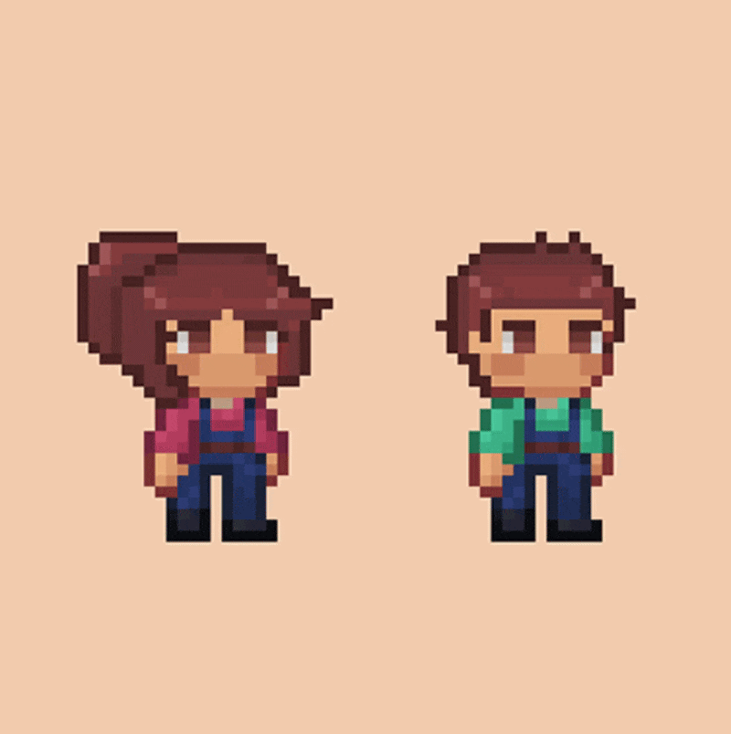 Animated 2D pixel art tileset featuring seasonal foliage and environment assets by Foxtale Studio.
